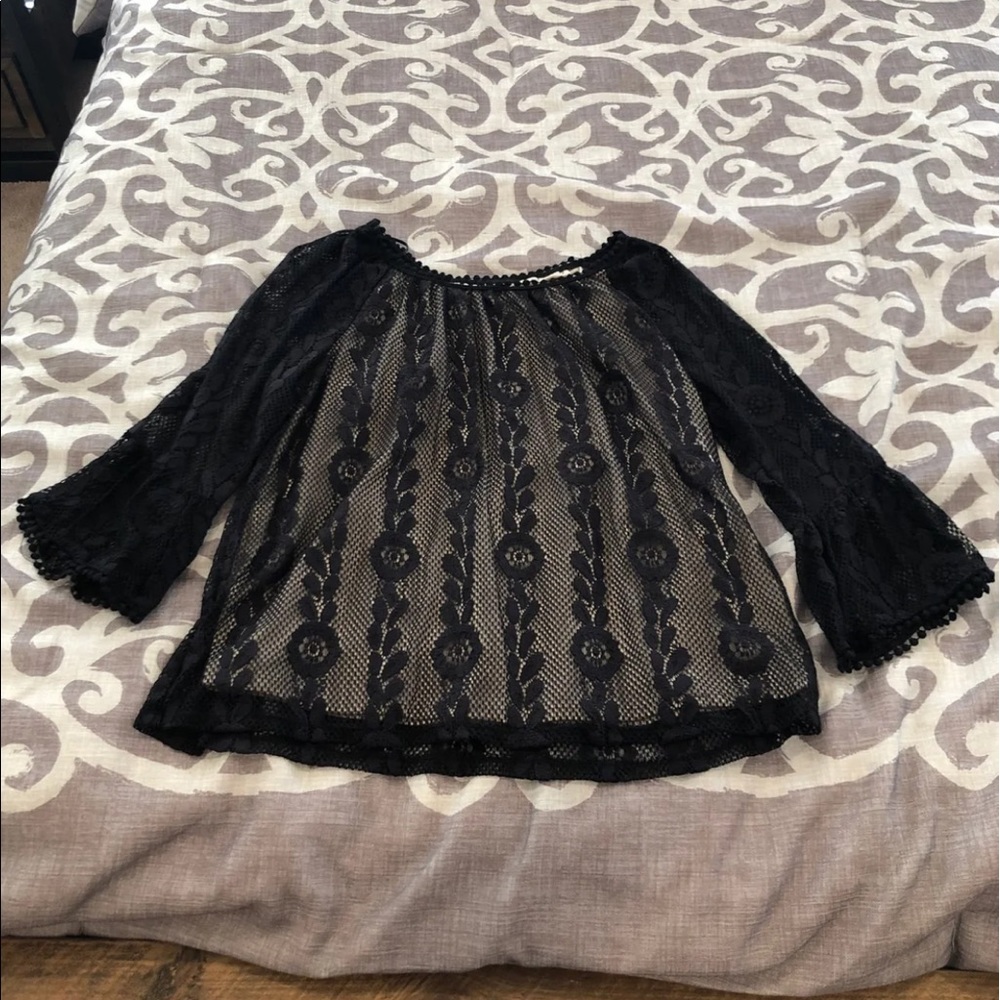 Black lace blouse